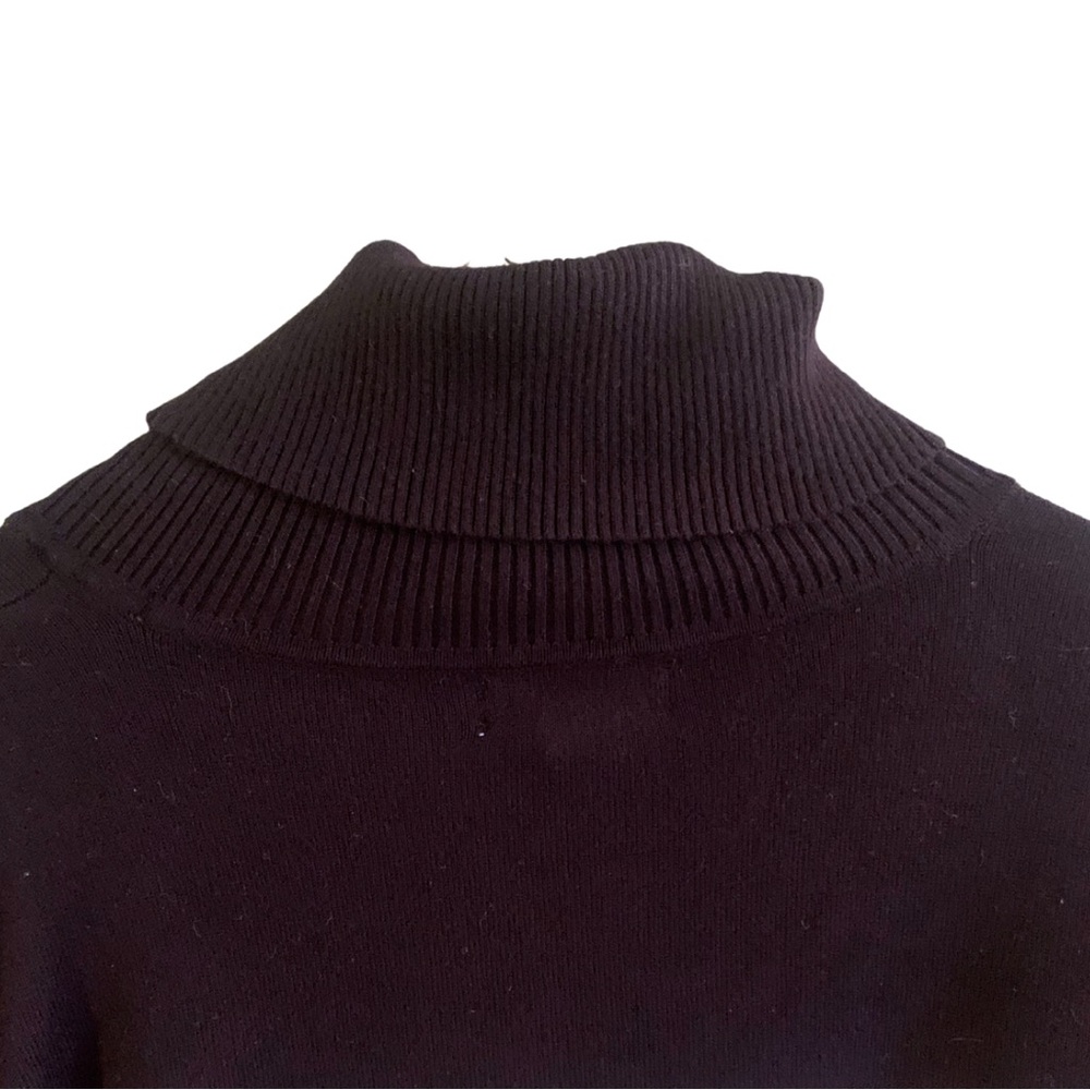 2/$30 Calvin Klein Gray Black Stripped Mock Turtleneck Sweater Large Academia - Picture 7 of 10